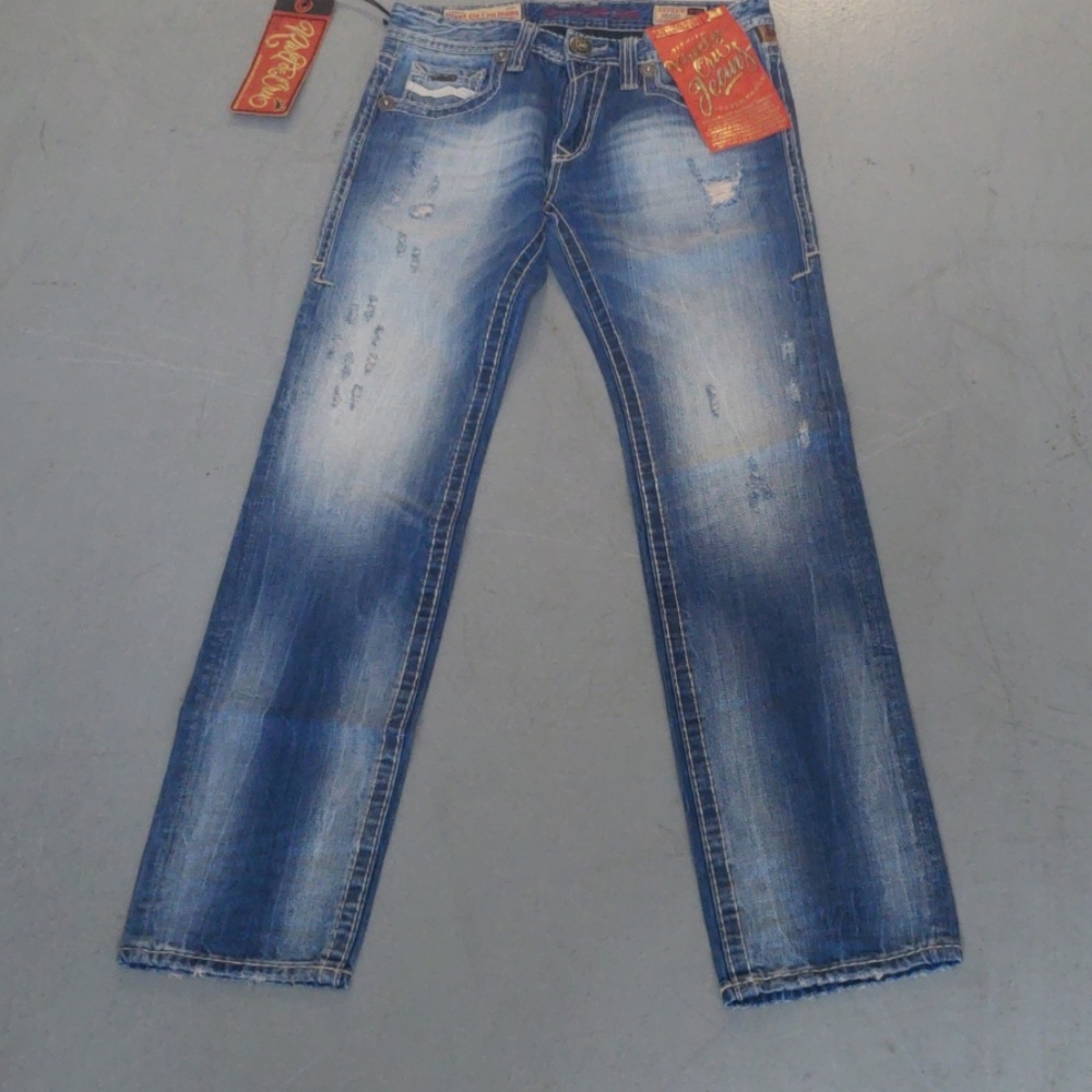 Mens denim relax straight leg jeans